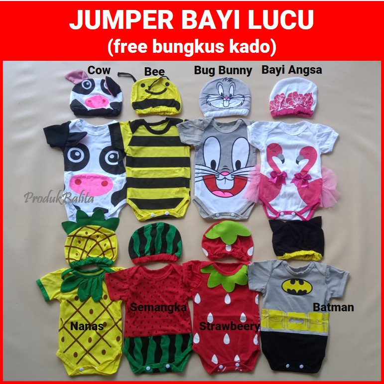 BEST SELLER ! Jumper Bayi Karakter Lucu Perempuan Laki laki Murah