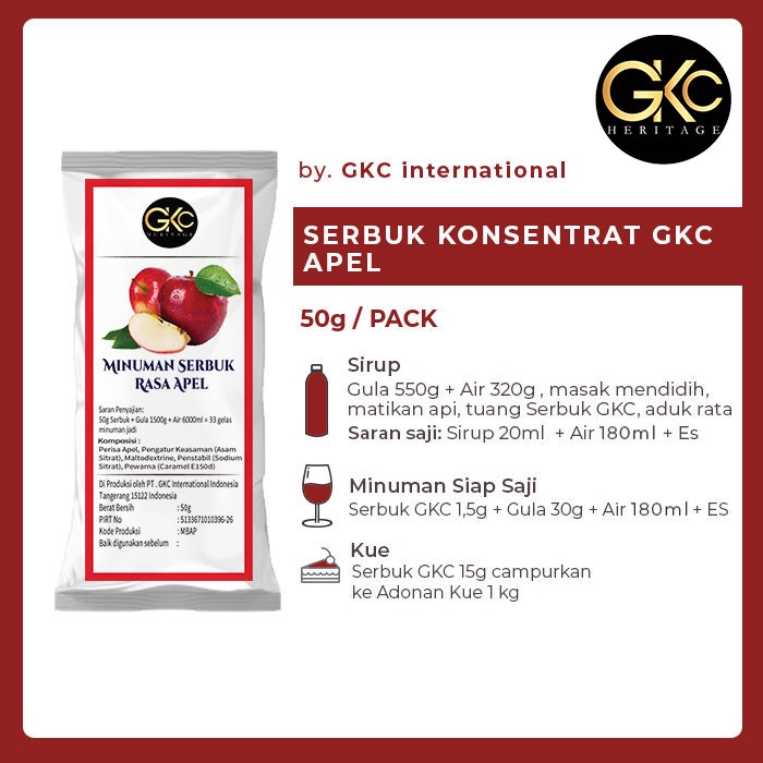 

Bubuk Sirup GKC "Rasa Apel" 50g