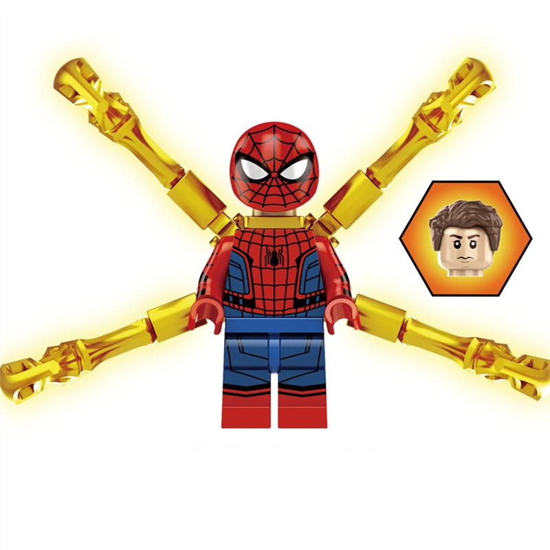 1pc Mainan Puzzle Balok Bangunan Minifigure Model Marvel Spiderman Bahan ABS Untuk Hadiah Anak