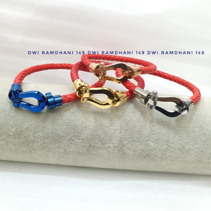 Gelang Kulit Tali pria wanita Bangle