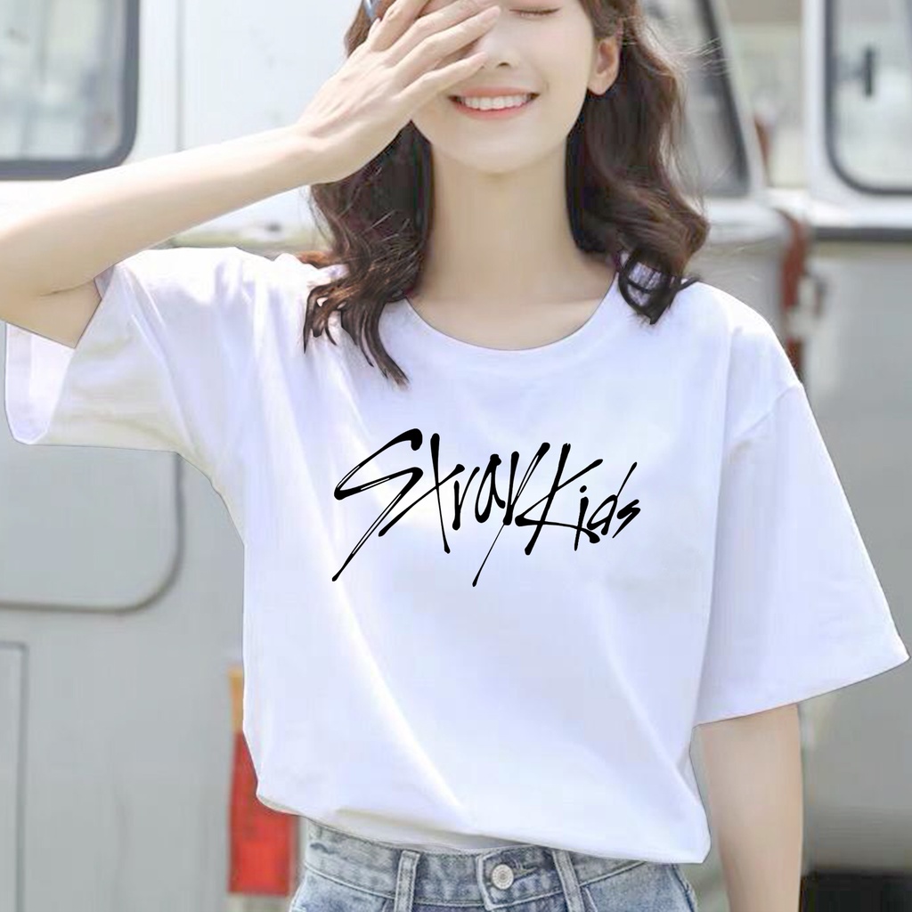 CALVIERO SHOP - BAJU KAOS ATASAN WANITA PRINT STRAYKIDS