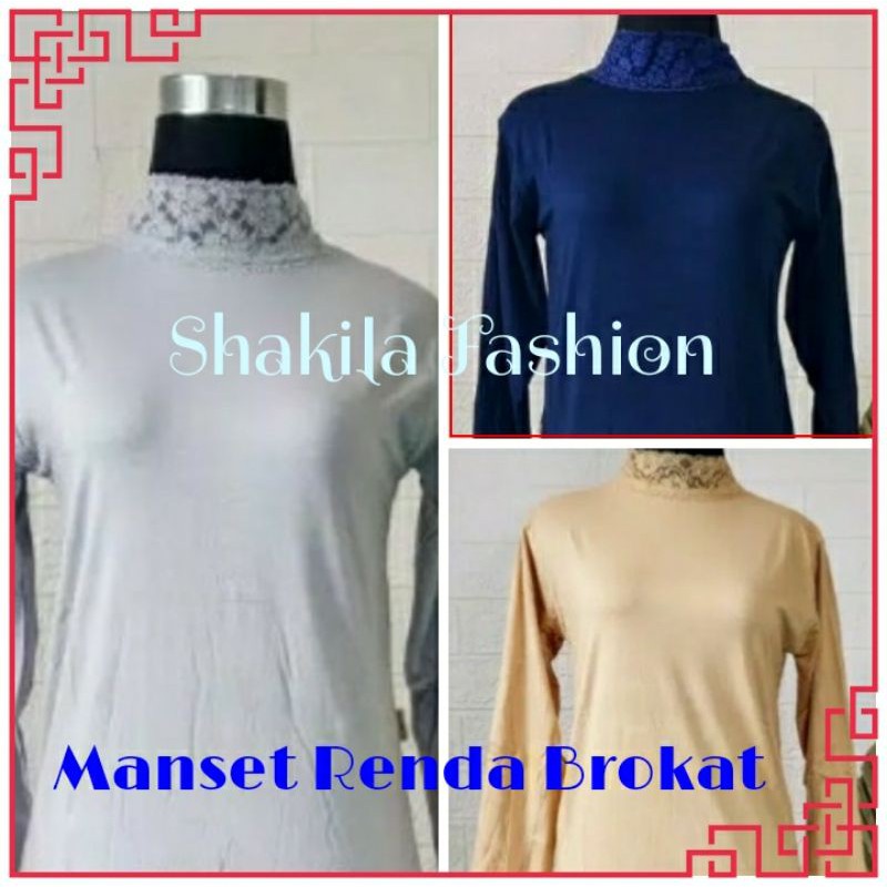 MANSET BAJU DALAMAN WANITA BAHAN KAOS KOMBINASI RENDA BROKAT.