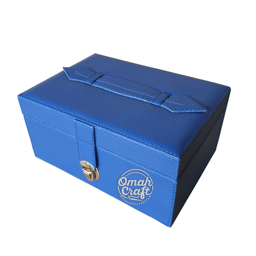 Kotak Tempat Perhiasan dan Aksesoris Cincin Gelang Kalung / Jewelry Box BIRU BENHURE