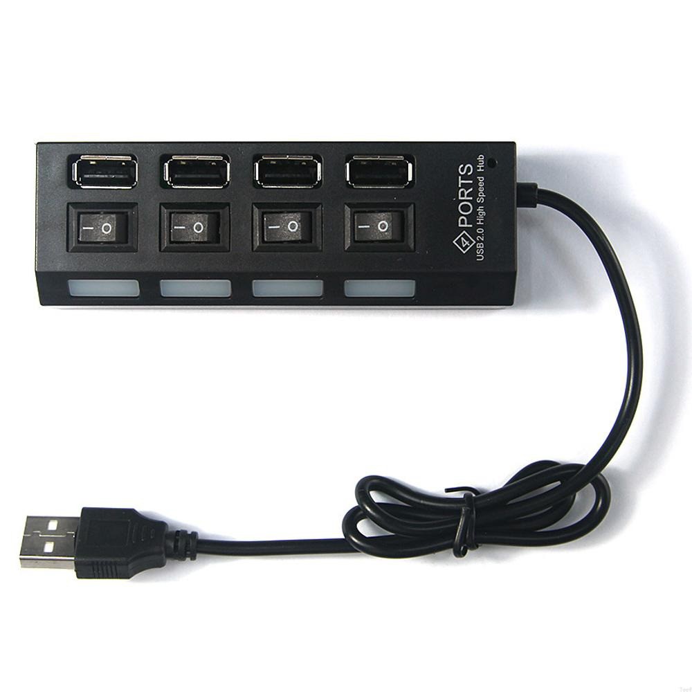 USB Hub 4 Port Hi-Speed 2.0 USB HUB Saklar Blue LED On Off 4 Lubang Support Data Transfer