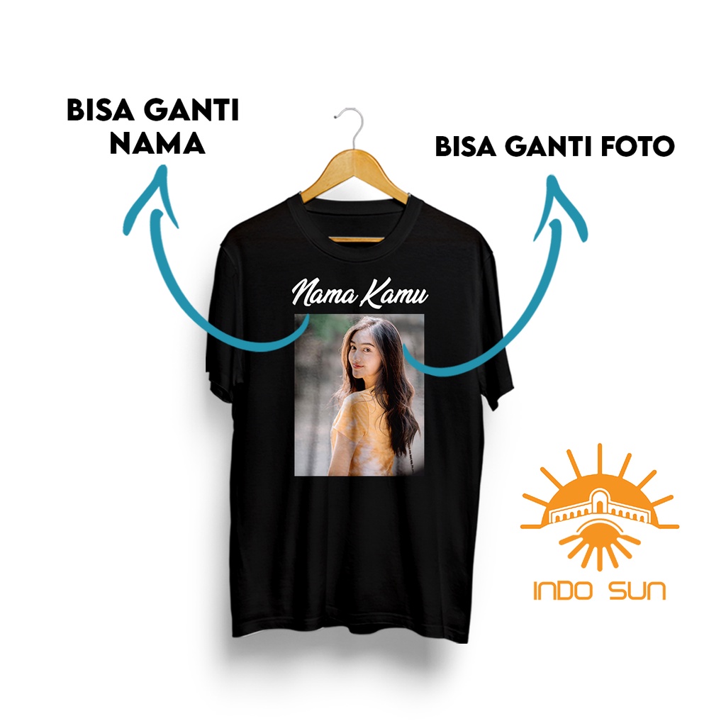 Kaos Custom Foto - Kaos Sablon Design Sendiri - Kaos Custom Foto Pacar - Baju Sablon Pake Foto Sendi