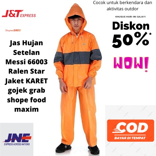 Jas Hujan Setelan Messi 66003 Ralen Star Jaket KARET gojek GRAB Shopee Food Maxim