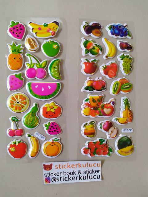 Stiker anak timbul BUAH / SAYUR 7x19cm