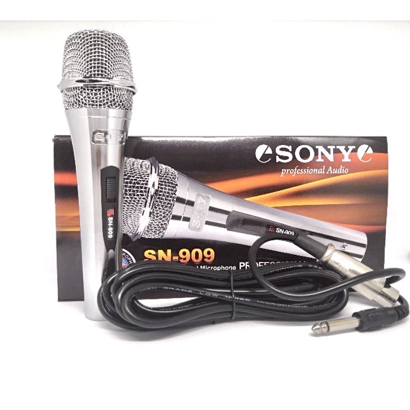MIC MICROPHONE MIK KABEL SONY SN-909 SN 909 SILVER