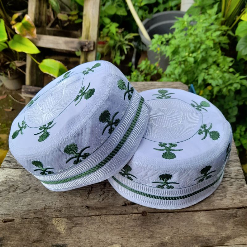 Peci kopiah madinah bugis pedang kurma hijau