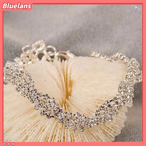 Bluelans Fashion Women Gold Silver Plated Clear Crystal Chain Bracelet Bangle Jewelry