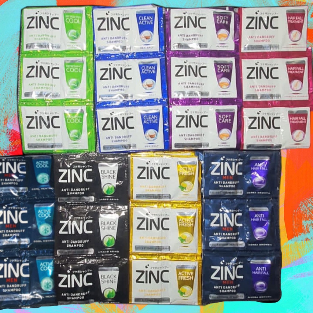 Zinc Shampoo Sachet 10 ml satu renceng isi 12 renceng 24pcs ORIGINAL Sampo Zinc