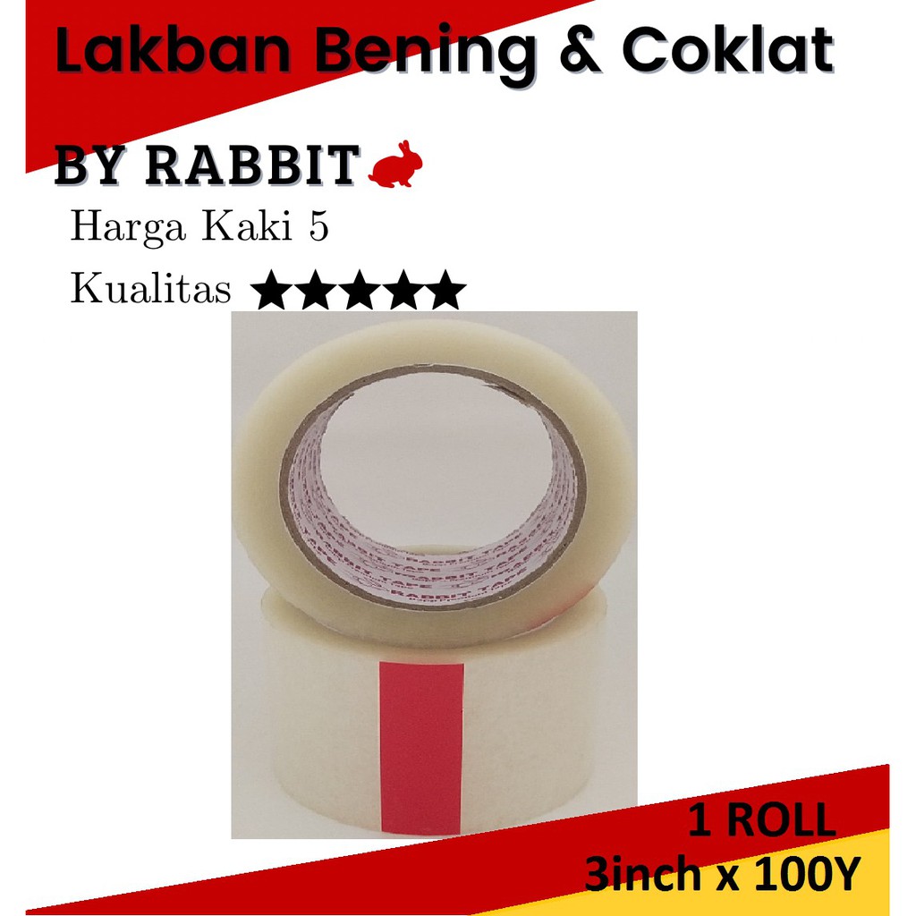 

LAKBAN 3 INCH BENING & COKLAT 72 MM X 100 YARD FULL KUALITAS DAIMARU