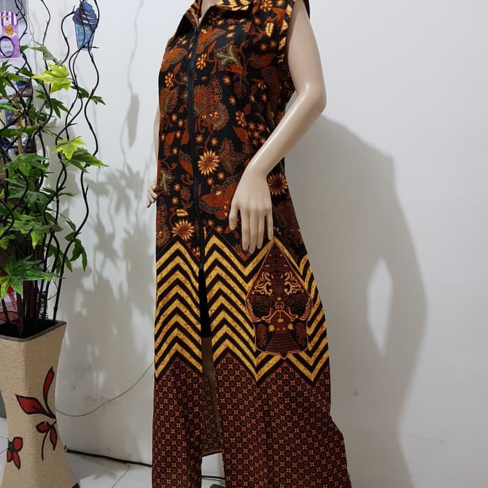 gamis sogan   batik sogan   gamis long cardigan   long cardigan batik Murah