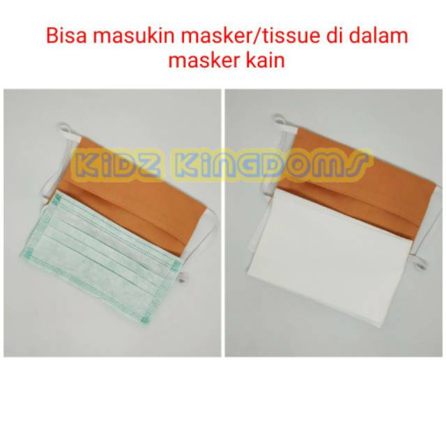 Masker Kain 2 Lapis Tengah Bisa Isi Filter