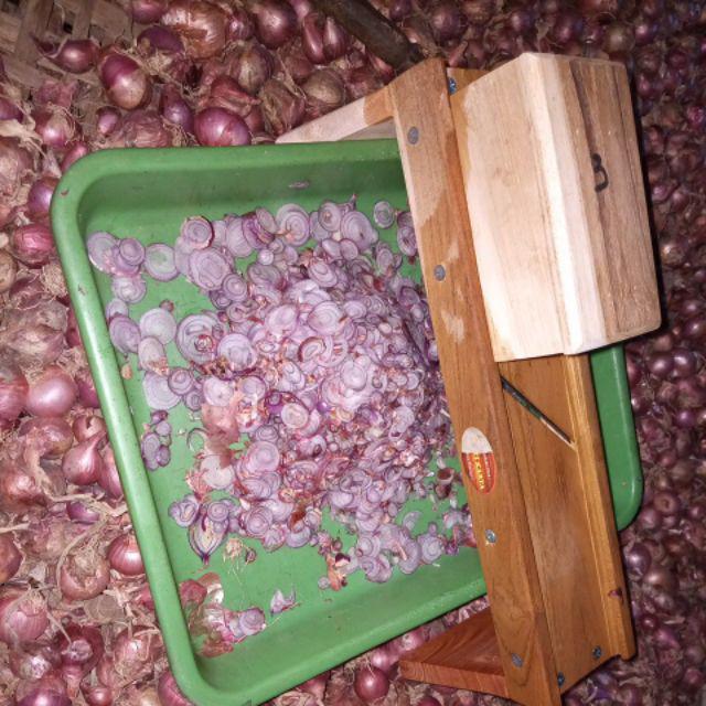 Alat Pengiris Serbaguna, Pengiris Bawang, Pengiris Keripik. Bahan Kayu Jati Asli.