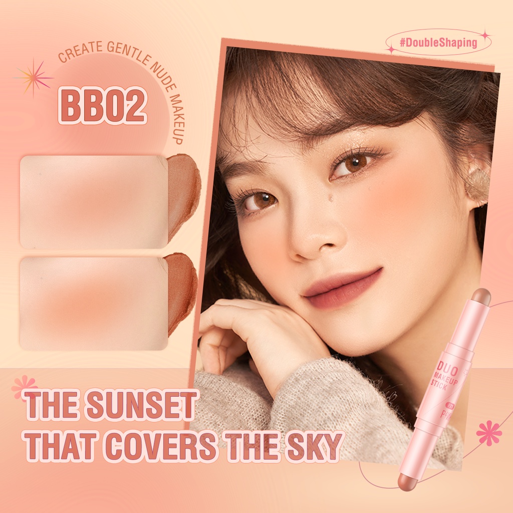 ★ BB ★  PINKFLASH Duo Make Up Stick - Double Shaping Magic Shaping Flicker Honey DUO Makeup Stick Creamy Smooth Highlighter Shimmer - F21