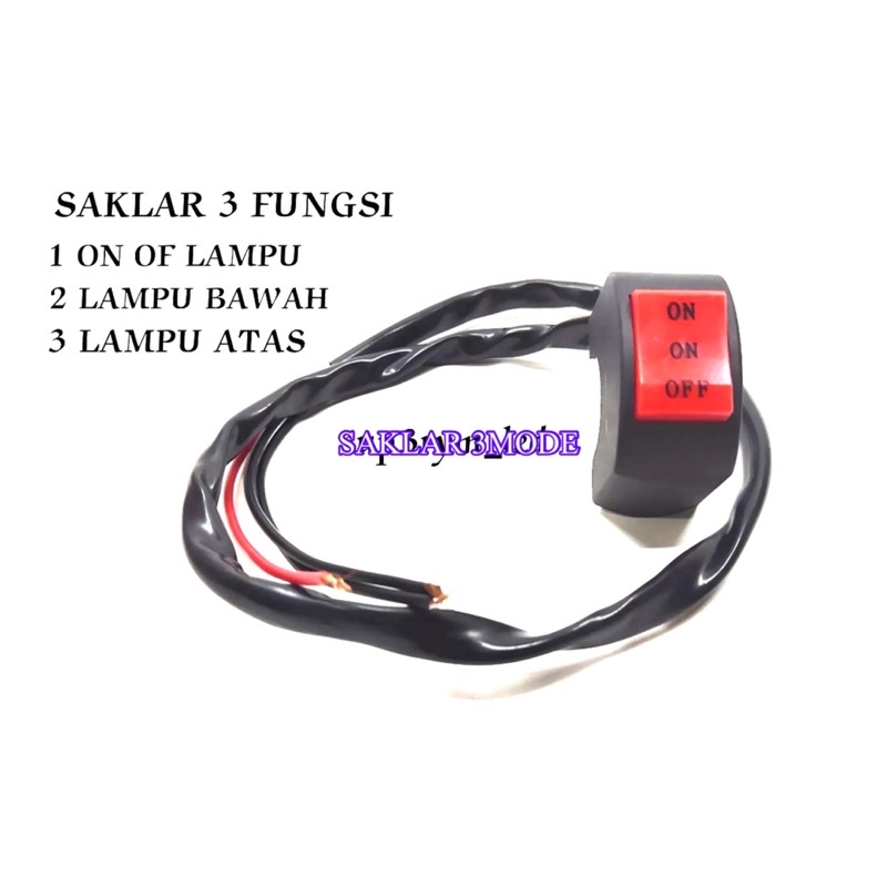 Saklar brecket stang 3 fungsi on on off universal promo harga termurah