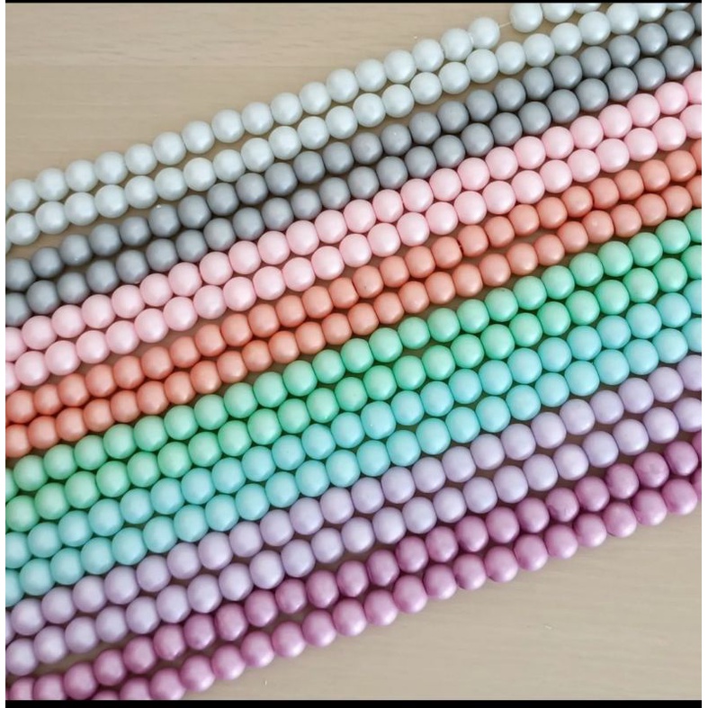 (+- 110 pcs) Mutiara Sintetis Matte Doff 8mm