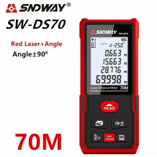 SNDWAY SW-DS70 Meteran Digital 70M Laser Distance Meter
