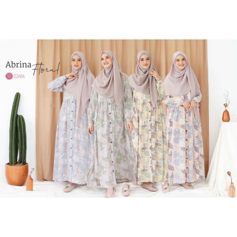 Zizara Abrina Floral Gamis Cantik Shabby chic