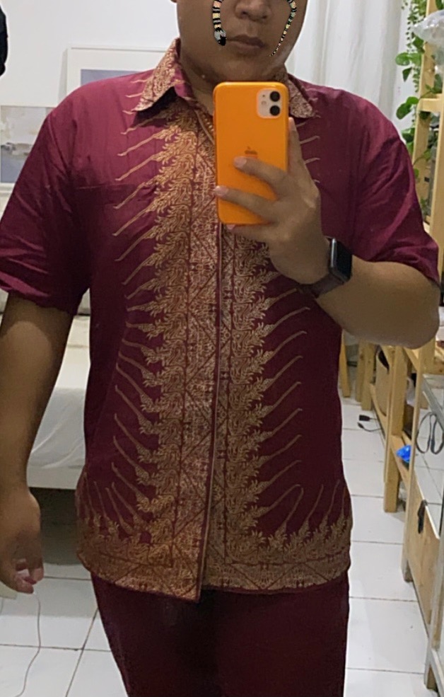 Modang# Kemeja Batik Pria Premium Motif Polos Minimalis Katun Sragenan Hq Ori Batik Solo By Rashashi