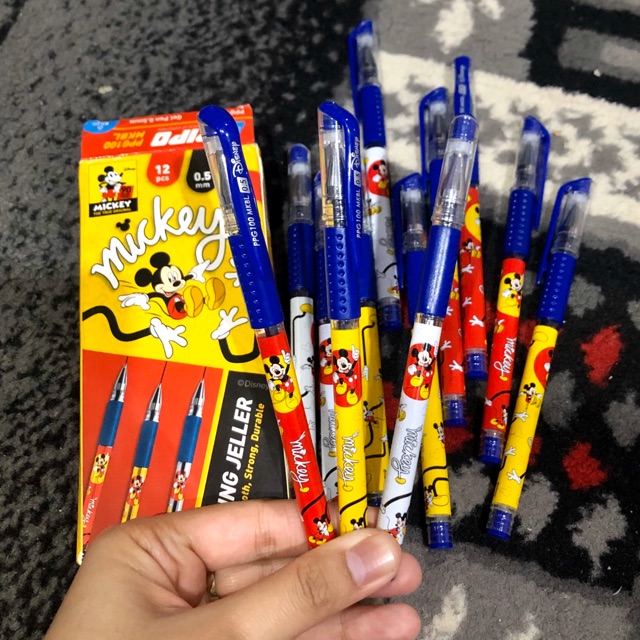 

pulpen gel mickey mouse disney biru alat tulis pen 0.5mm free refill