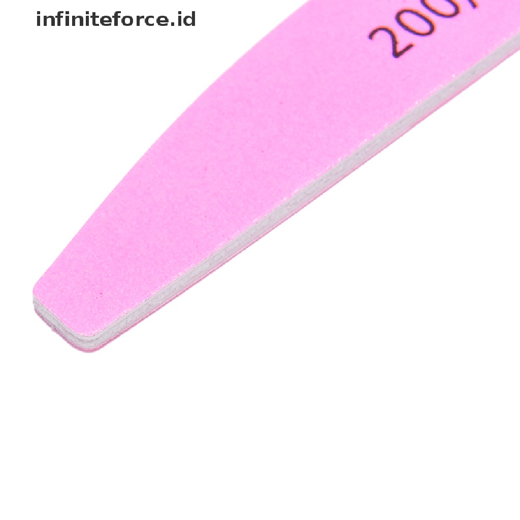 Infiniteforce.id Balok Spons Kikir Kuku 200 / 240 Warna Pink Untuk Salon / Nail Art