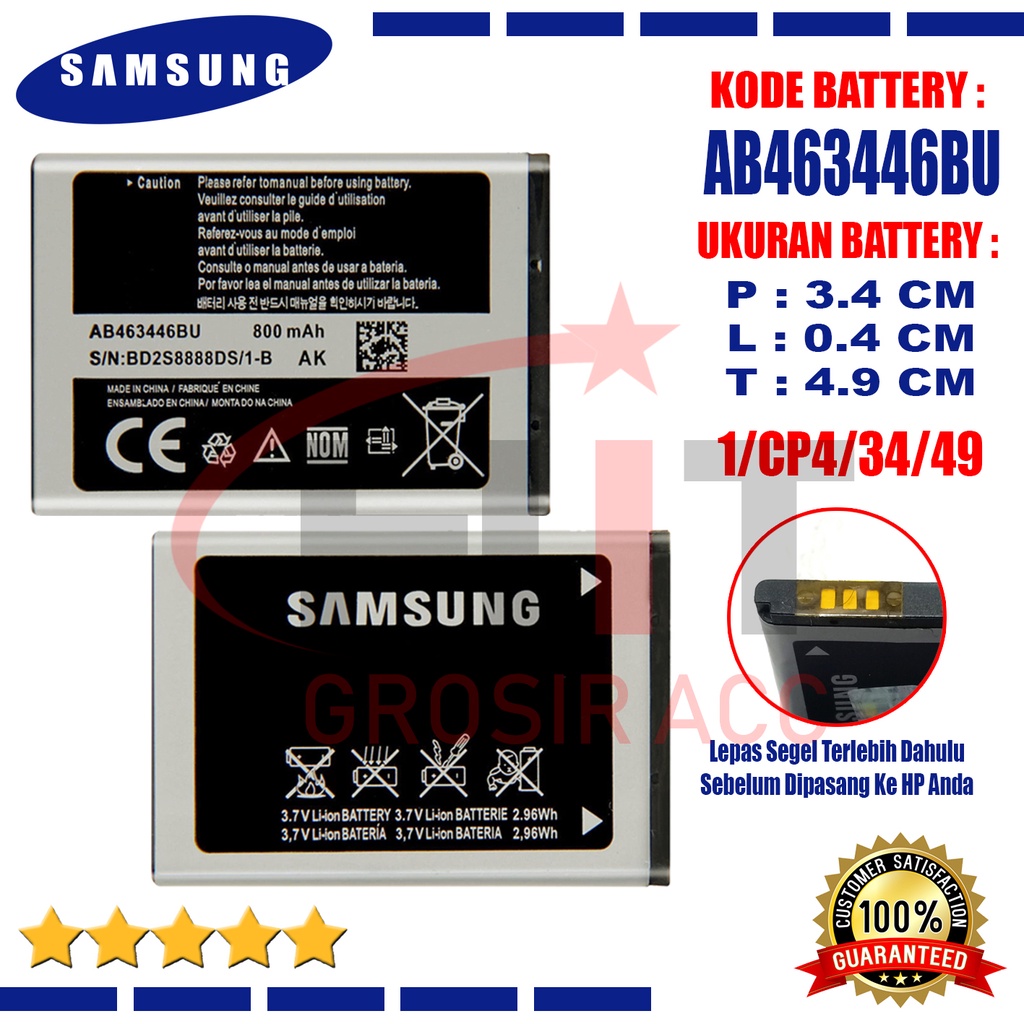 Baterai Battery AB463446BU Original Samsung X200 / C3303 / C3300 / Champ / E3210 / E1272 / B299 / E250