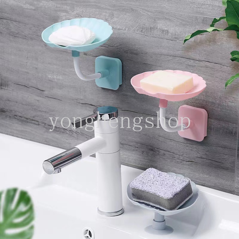 Rak Holder Sabun / Spons Bentuk Kerang Dengan Suction Cup Untuk Kamar Mandi