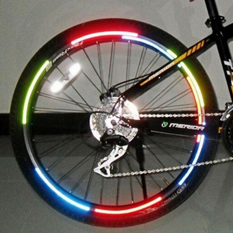 Stiker Reflective Roda Sepeda 8 Strip Roda Stiker Sepeda Bicycle Wheel