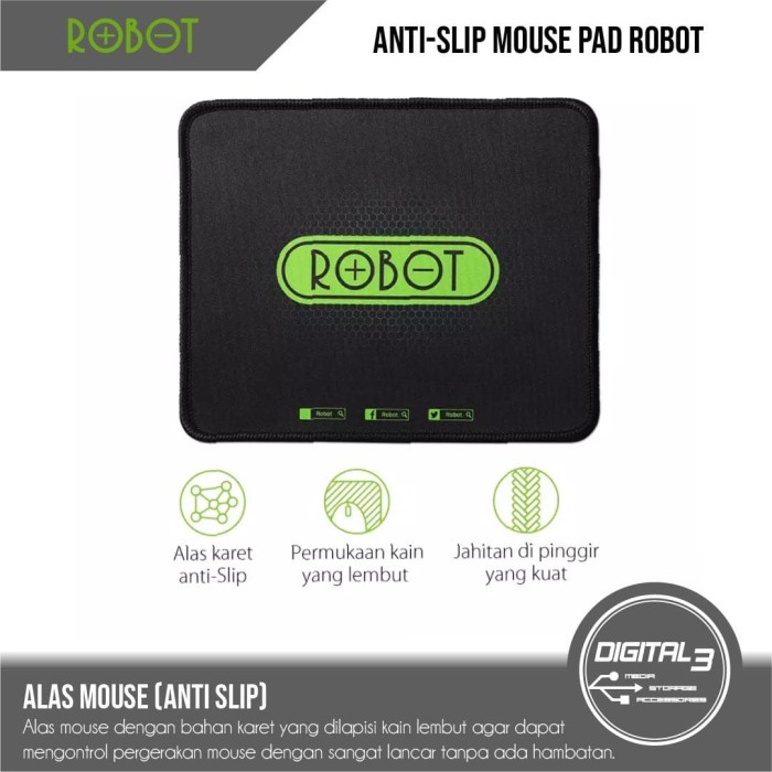 ROBOT RP01 anti slip with soft surface mousepad black