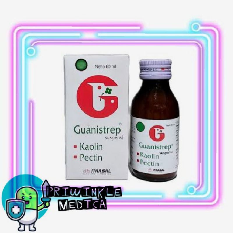 Jual guanistrep syrup sirup syr kaolin pectin 60 ml 60ml / botol