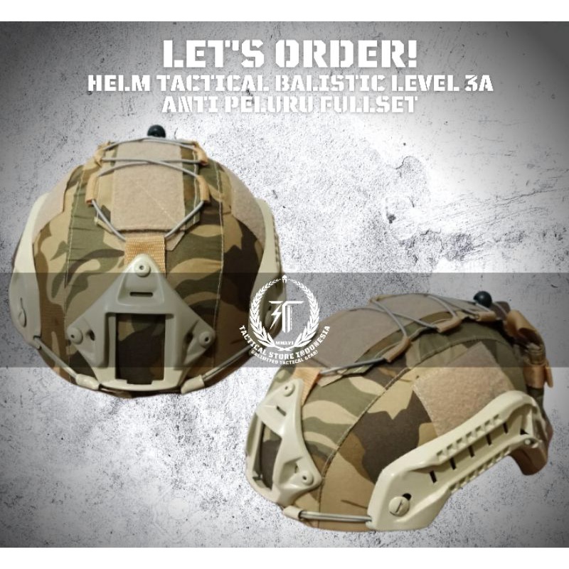 Helm Balistic Level 3A - Helm Tactical Anti Peluru - Loreng Gurun