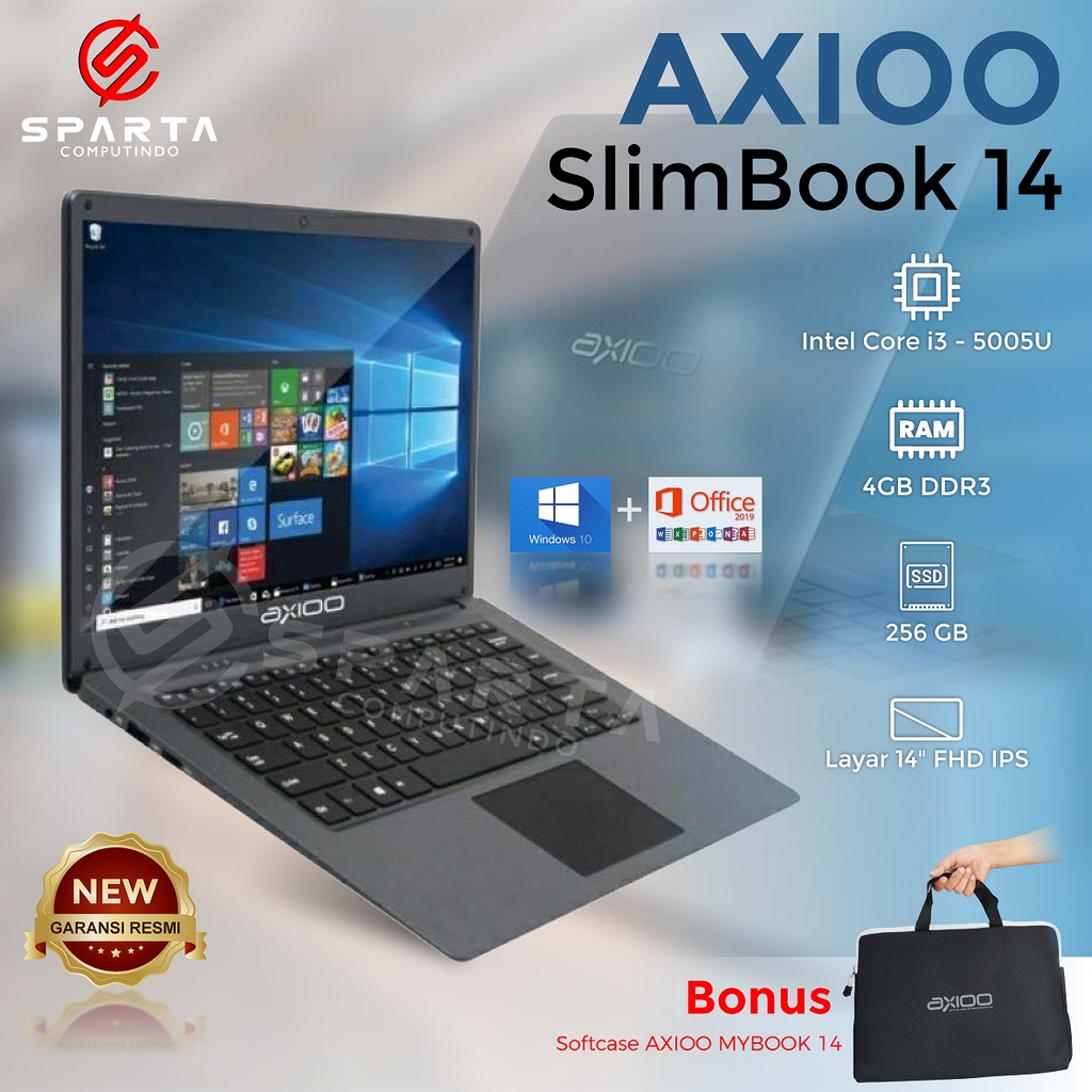 Laptop AXIOO SlimBook 14 Core i3 RAM 4GB with SSD 256GB 14 inch FHD IPS