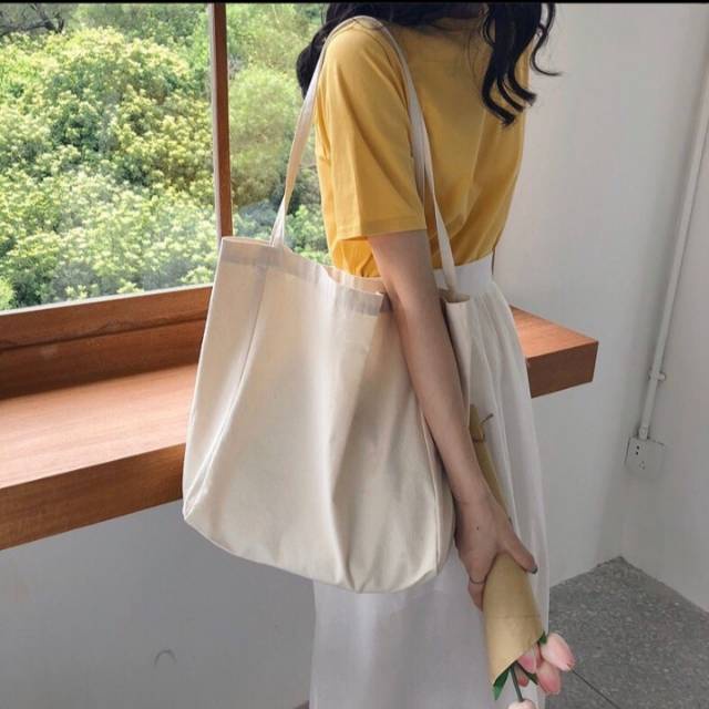 Totebag / Tas Tote Bag Bahan Drill Polos warna warni tanpa sablon tanpa resleting 40 x 40