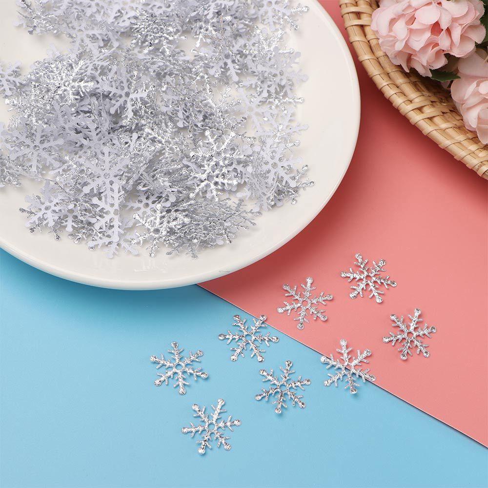 Suyo 100 /200/300Pcs Natal Confetti DIY Craft Dekorasi Pernikahan Perlengkapan Pesta Ulang Tahun Xmas Snowflake