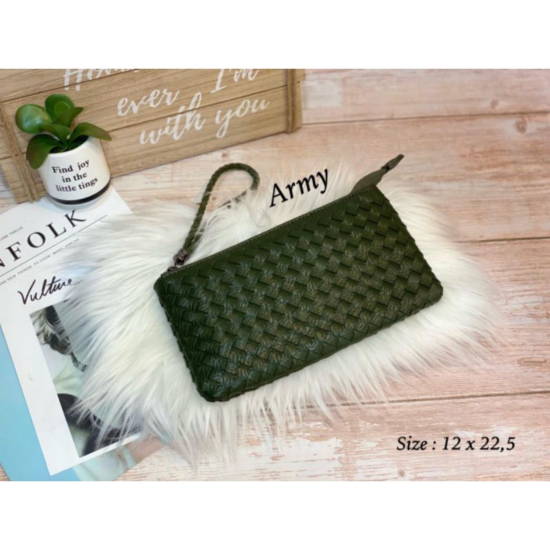 Dompet botega anyam panjang import