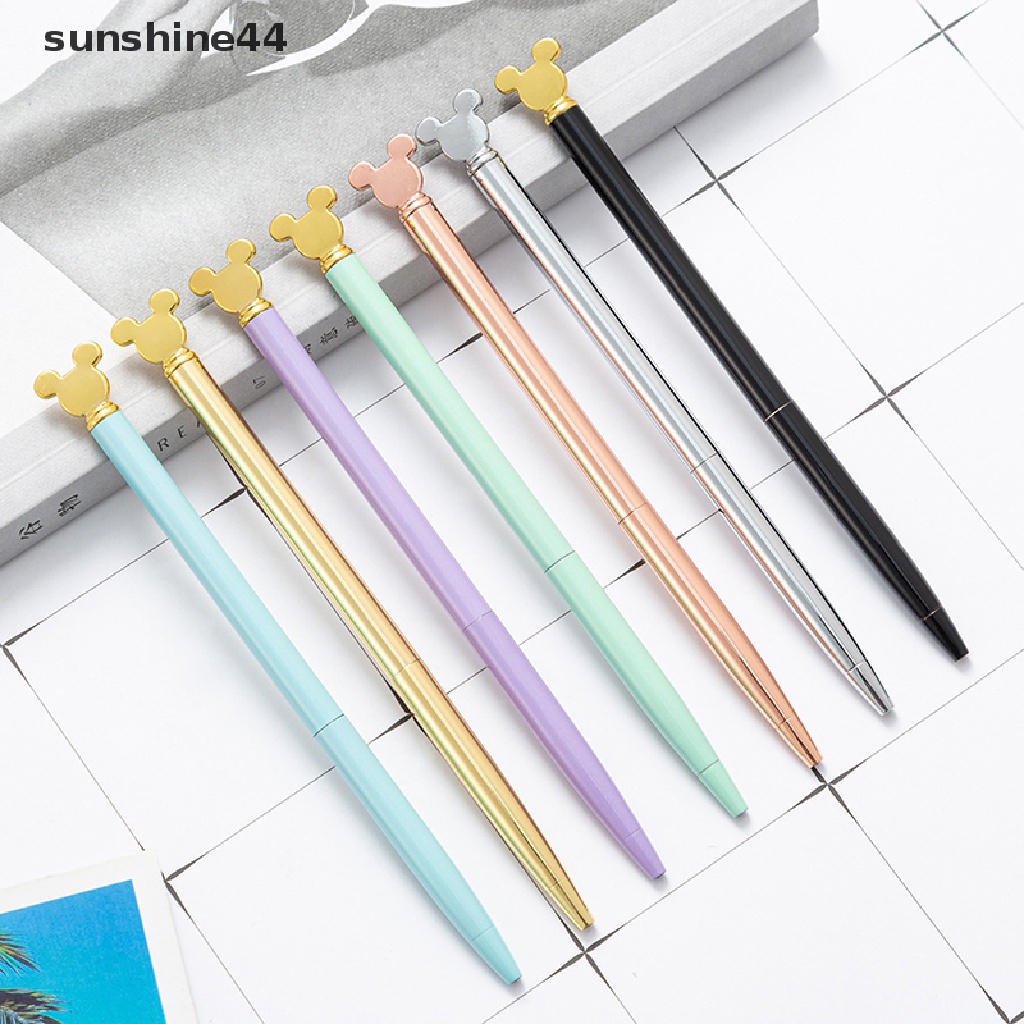 Sunshine Pulpen Metal Mewah Dengan Klip Bentuk Beruang Kartun