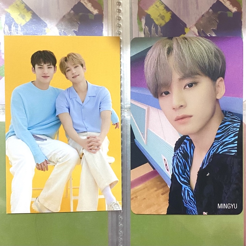 mingyu wonwoo minwon trading card tc caratland 2021 46 + mingyu hmv semicolon photocard pc