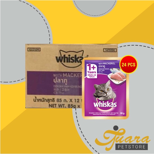 Makanan Basah Kucing Whiskas Sachet Pouch Grosir Dus isi 24 PCS 85 GR