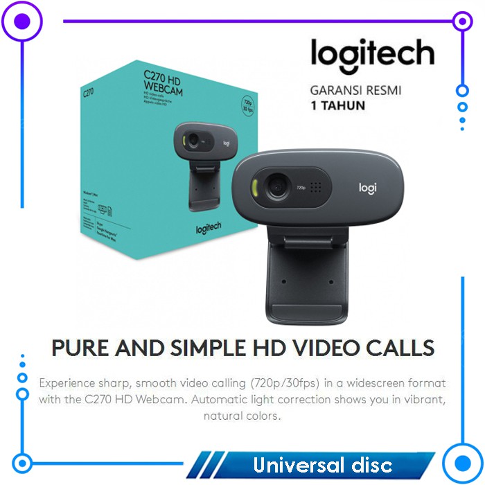 Webcam Logitech C270 HD 720P Web Cam C 270 / C310