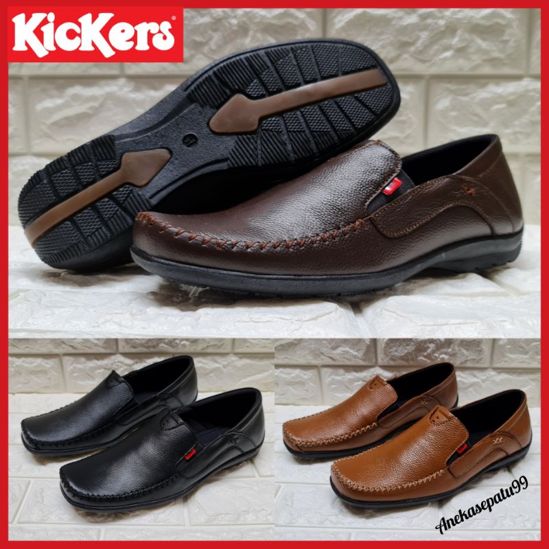 Sepatu Kerja Pria - Sepatu Pantofel Kickers - Sepatu Kulit Asli - Sepatu Formal Cowok