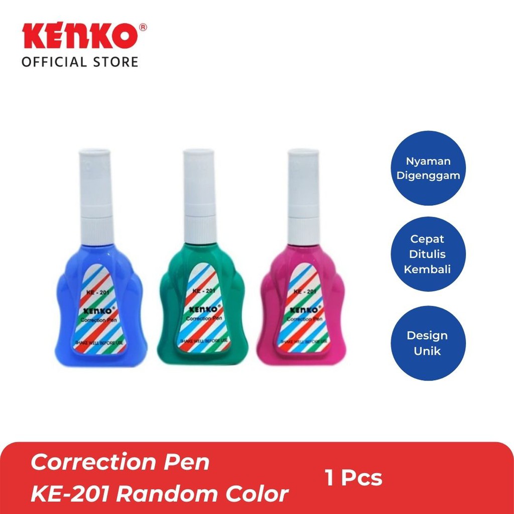 

Kenko Correction Pen Cairan Koreksi Tinta Pena Koreksi KE-201 Random Color