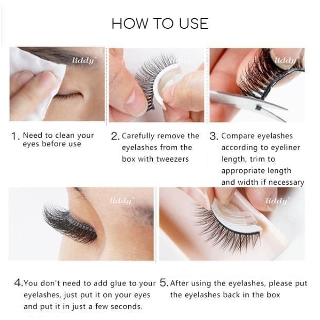 MAGIC! NO GLUE EYELASHES/Bulu Mata Palsu 3D Tanpa Lem Liddy Eyelash Fake Eyelashes Korean Eyelash