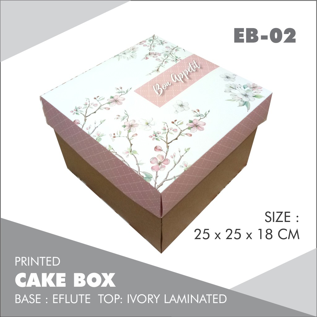 

CAKE BOX 25X25X18 MOTIF BUNGA