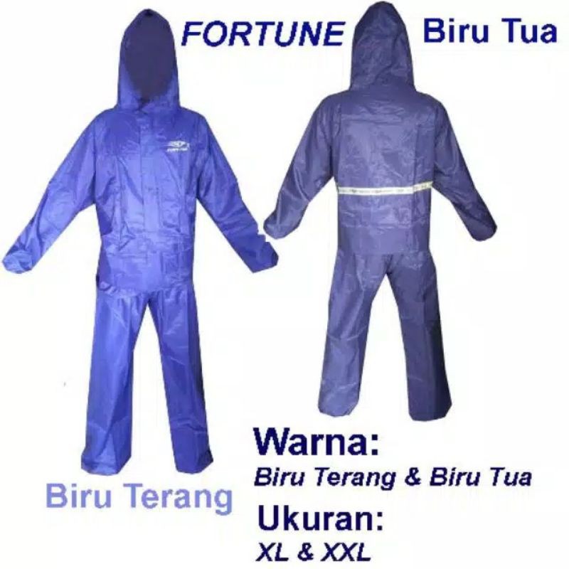 FORTUNE Jas Hujan Stelan Jaket Celana Parasut TasLan Bahan Seperti Jas Hujan Axio