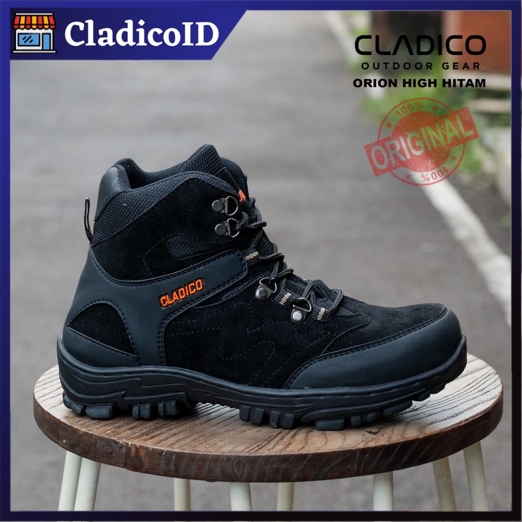 CLADICO Safety Orion Boot Tinggi Sefty Ujung Besi Sepatu Pria High Quality Premium Sol Karet Mentah Anti Slip tidak Licin Kerja Lapangan Proyek Haiking Mendaki Gunung Outdoor