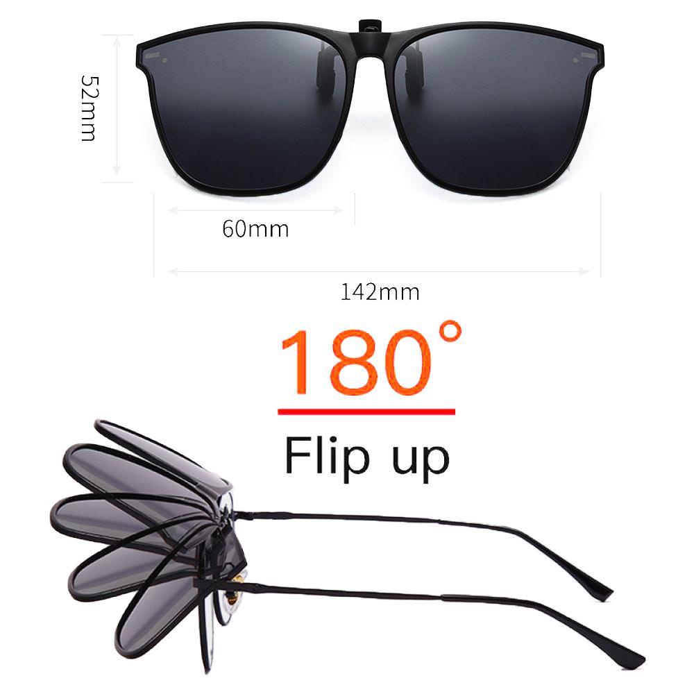 [Elegan] Clip On Kacamata Hitam Polarized Vintage Goggles Perlindungan UV Anti Silau Untuk Wanita Pria Night Vision Glasses