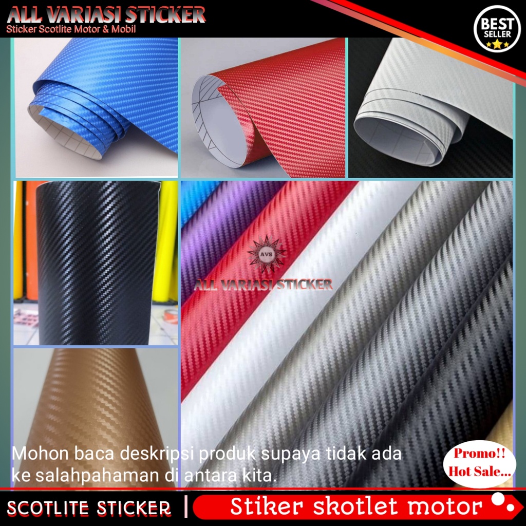 

Stiker Karbon sticker carbon skotlet scotlight karbon 3D Doff variasi body motor mobil