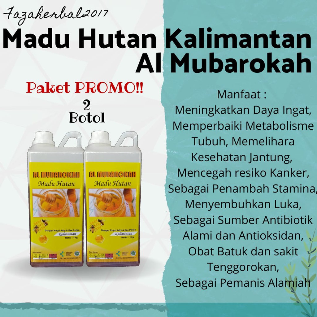 HARGA PROMO 2 Madu Hutan Kalimantan 1 kg Al Mubarokah